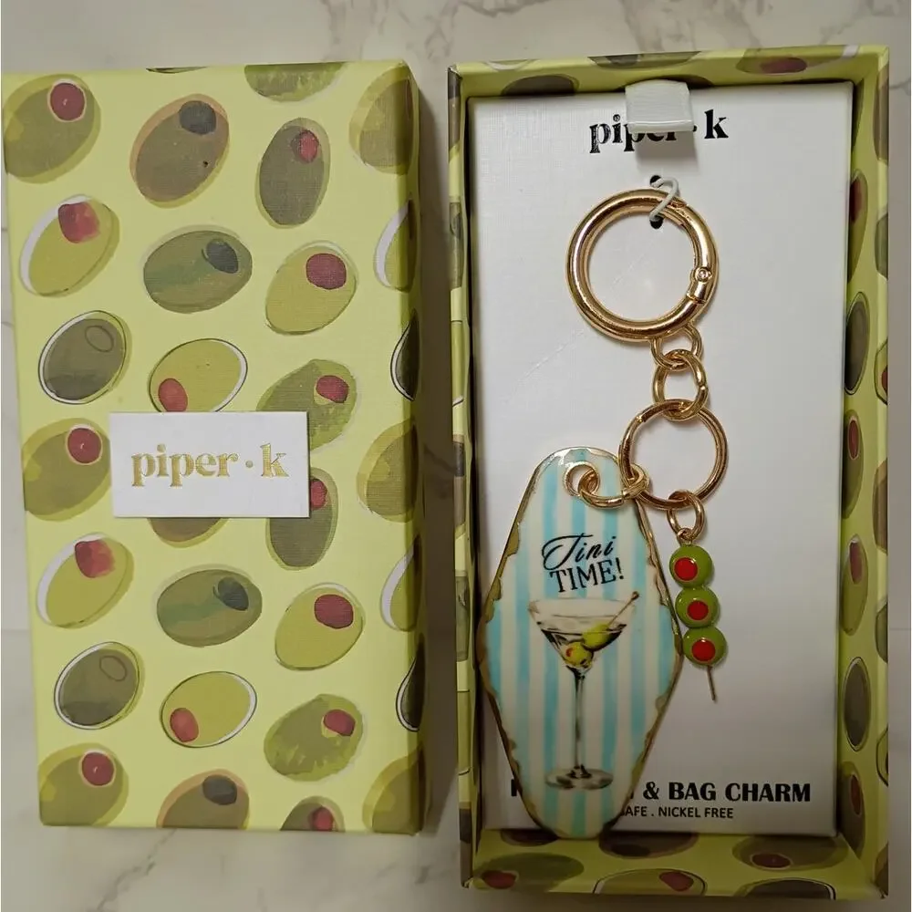 PIPER K "Tini Time" Martini Glass Bag Charm/Keychain - NWT - Picture 2 of 2